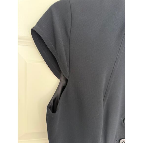 Calvin Klein Women’s Black Button Front Belted Sheath Dress Size 8 Office Work - Picture 5 of 8